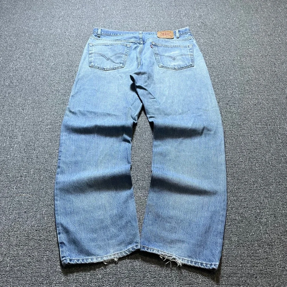 Vintage Levis 505 Jeans 40x32 Blue Distressed Thrashed Straight Leg Denim
